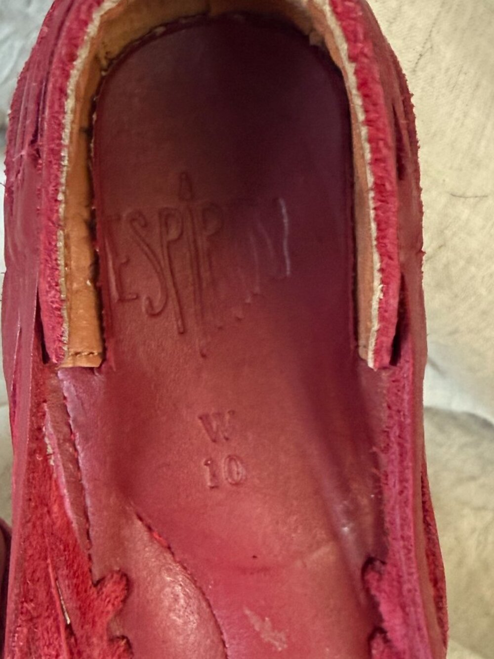 Espiritu Woven Leather Huarache Flat  in Prickley Pear— Size 10 - Picture 3 of 6